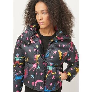 NWT *ARCHIVE* RHODE Jana Cropped Puffer Jacket in Neon Zodiac size L